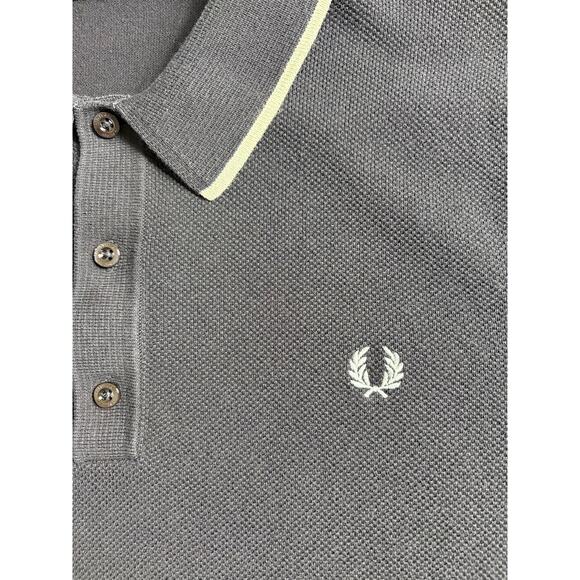 Fred Perry Knitted Tip Polo Shirt in Blue Granite XL Short Sleeve 100% Cotton - Picture 7 of 10